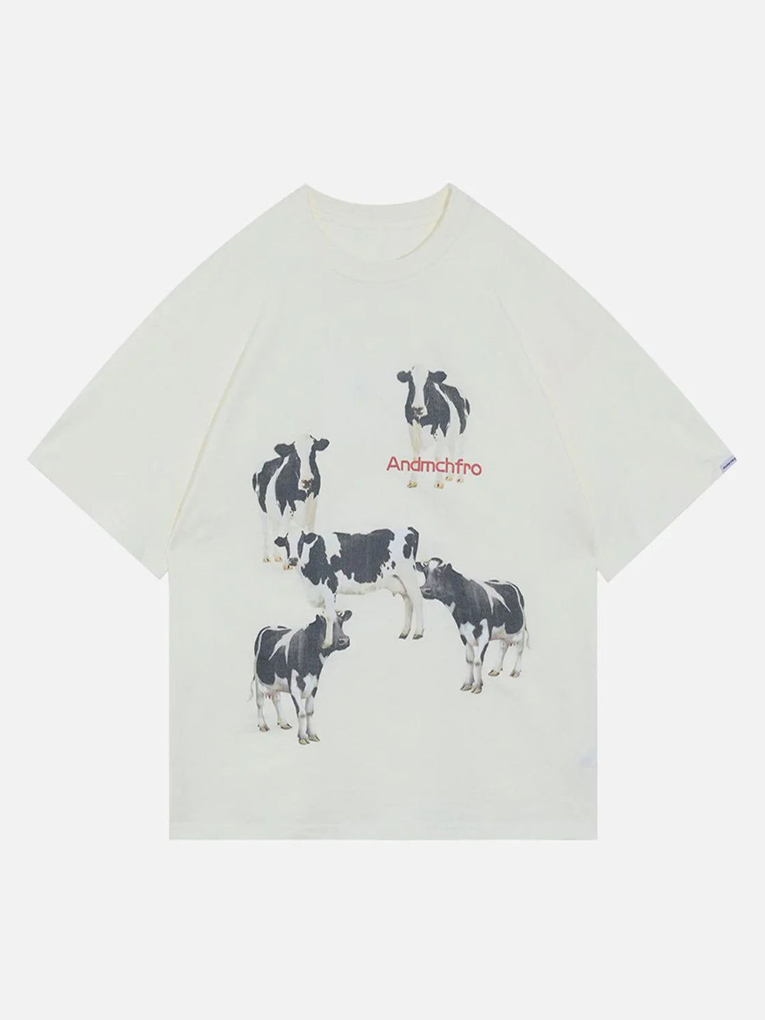 Evapacs - Dairy Cow Print Cotton Tee- Streetwear Fashion - evapacs.com