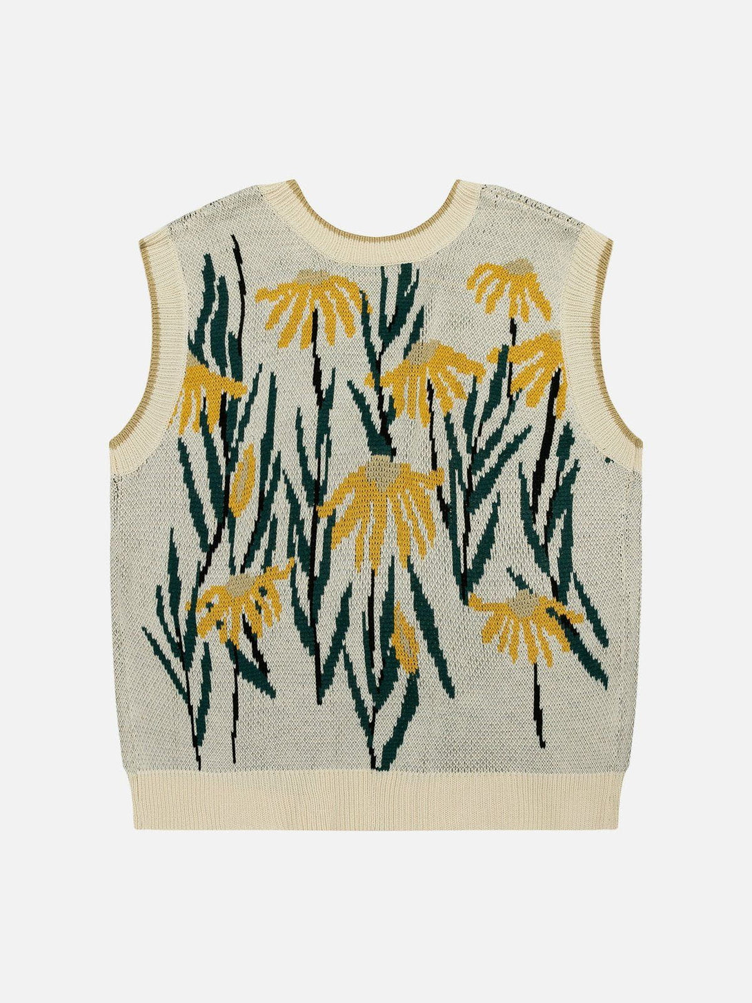 Evapacs - Daisies Lace Up Design Sweater Vest- Streetwear Fashion - evapacs.com