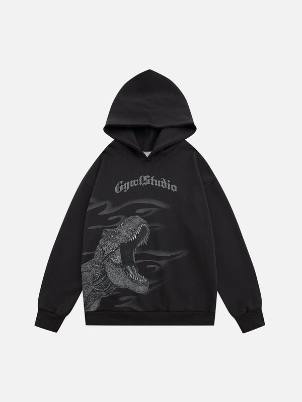 Evapacs - Dinosaur Print Hoodie- Streetwear Fashion - evapacs.com