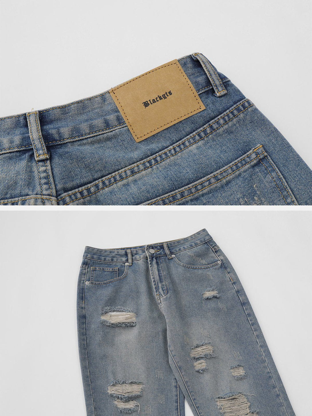 Evapacs - Distressed Washed Cotton Jeans- Streetwear Fashion - evapacs.com