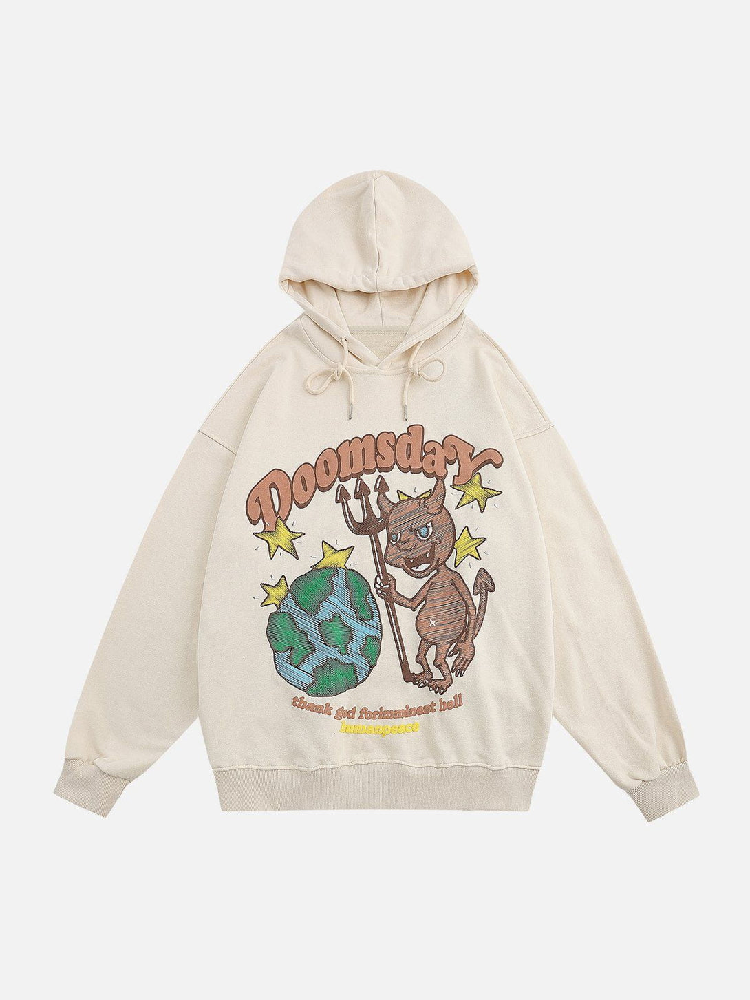 Evapacs - "Doomsdar" Cartoon Print Hoodie- Streetwear Fashion - evapacs.com