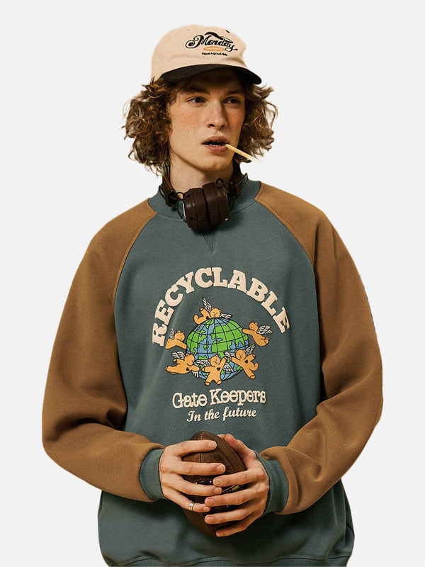 Evapacs - Earth Print Sweatshirt- Streetwear Fashion - evapacs.com