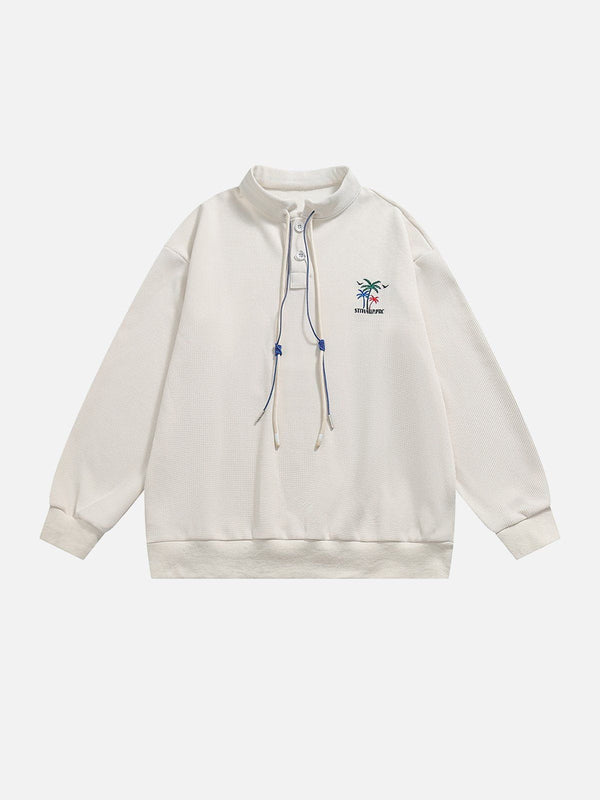 Evapacs - Embroidered Coconut Palm Sweatshirt- Streetwear Fashion - evapacs.com