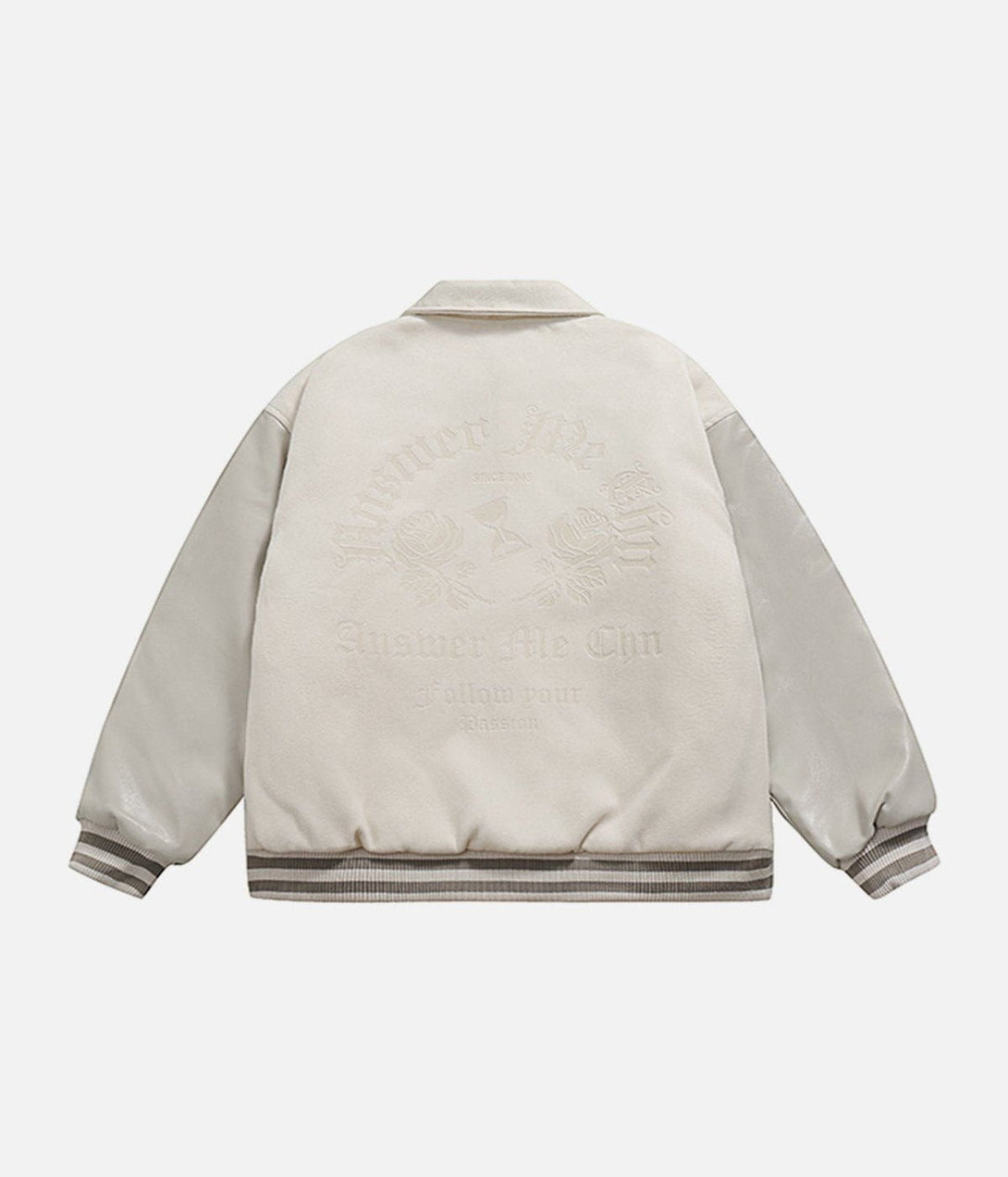 Evapacs - Embroidered Contrast Lapel Winter Coat- Streetwear Fashion - evapacs.com