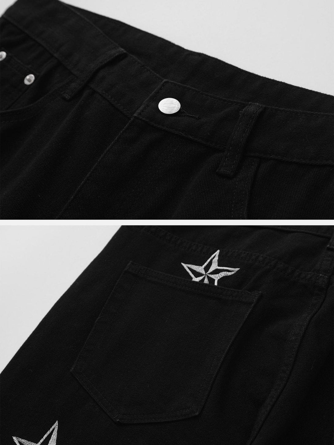 Evapacs - Embroidered Star Jeans- Streetwear Fashion - evapacs.com