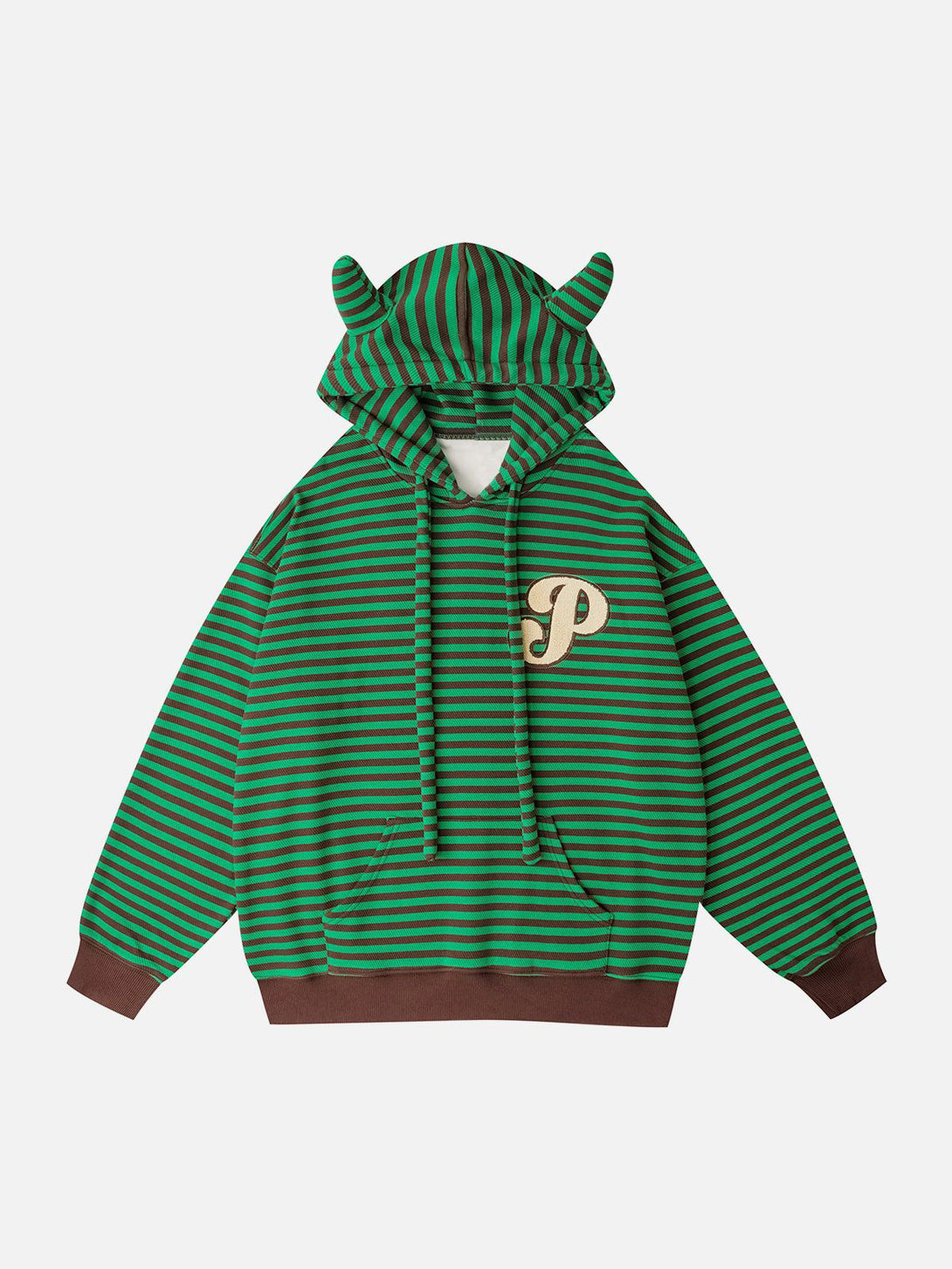 Evapacs - Embroidered Striped Zipper Hoodie- Streetwear Fashion - evapacs.com