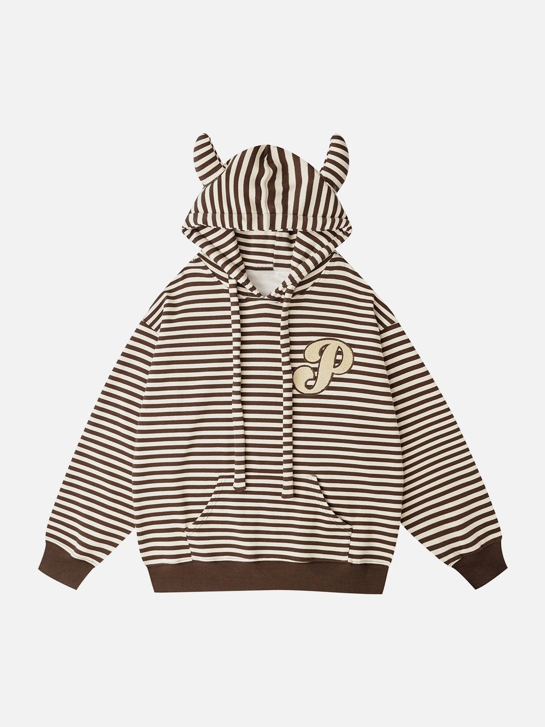 Evapacs - Embroidered Striped Zipper Hoodie- Streetwear Fashion - evapacs.com