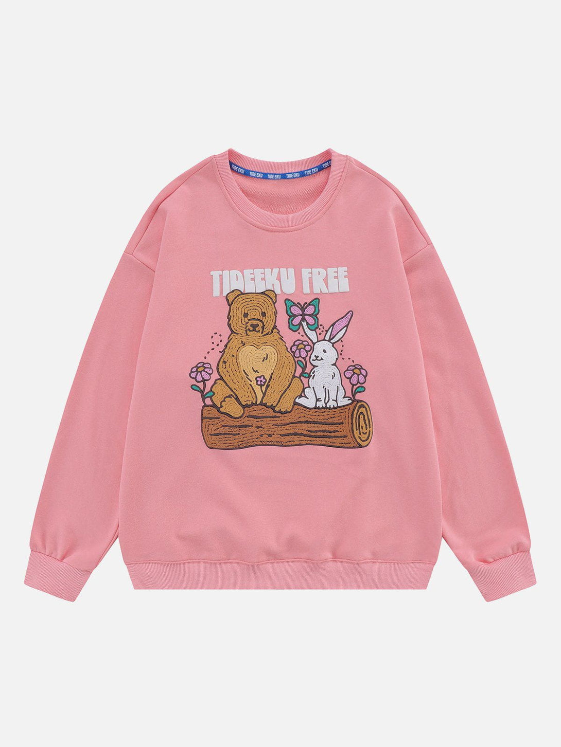 Evapacs - Embroidery Bear Rabbit Sweatshirt- Streetwear Fashion - evapacs.com