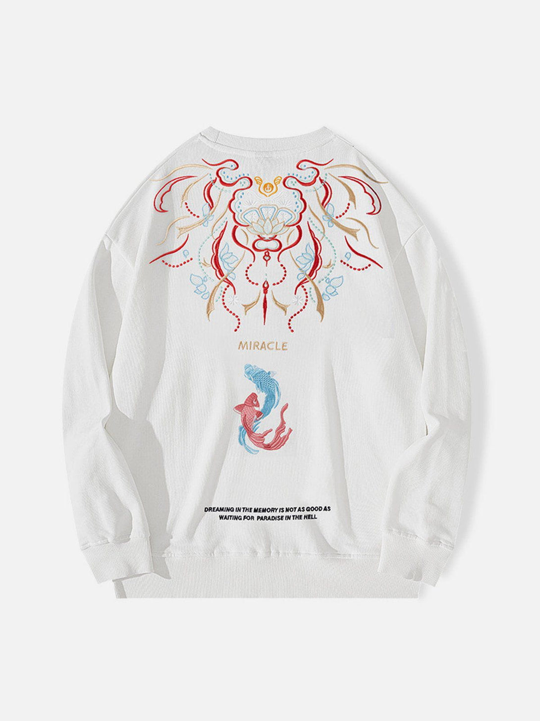 Evapacs - Embroidery Brocade Carp Sweatshirt- Streetwear Fashion - evapacs.com