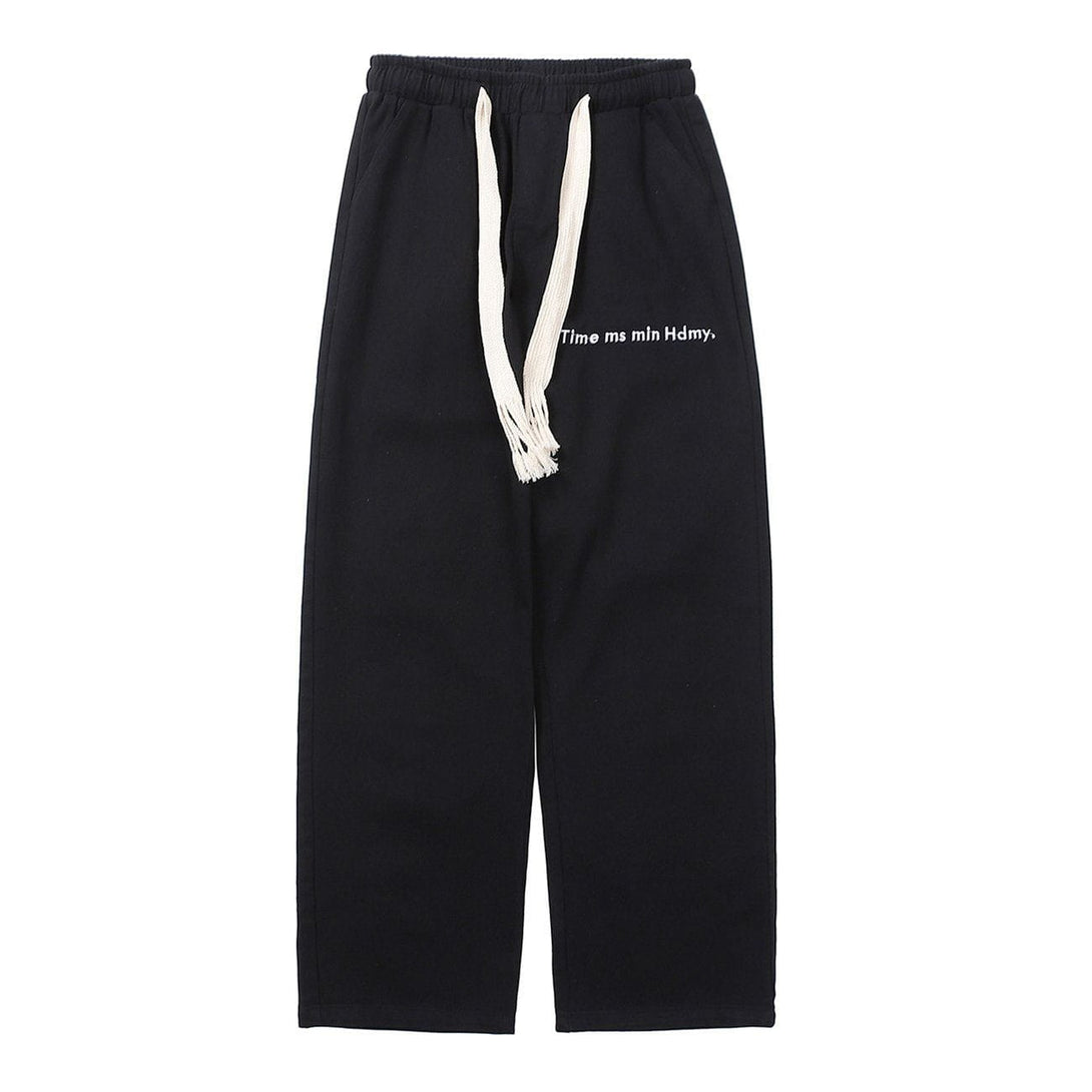 Evapacs - Embroidery Flame Letter Pants- Streetwear Fashion - evapacs.com