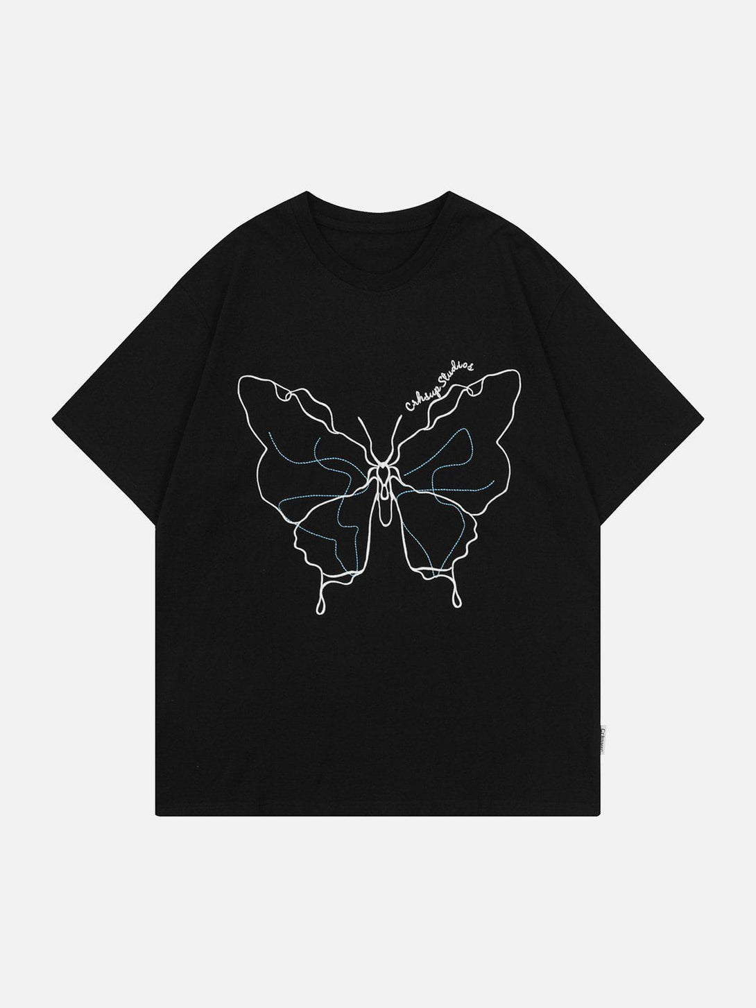 Evapacs - Embroidery Line Butterfly Tee- Streetwear Fashion - evapacs.com