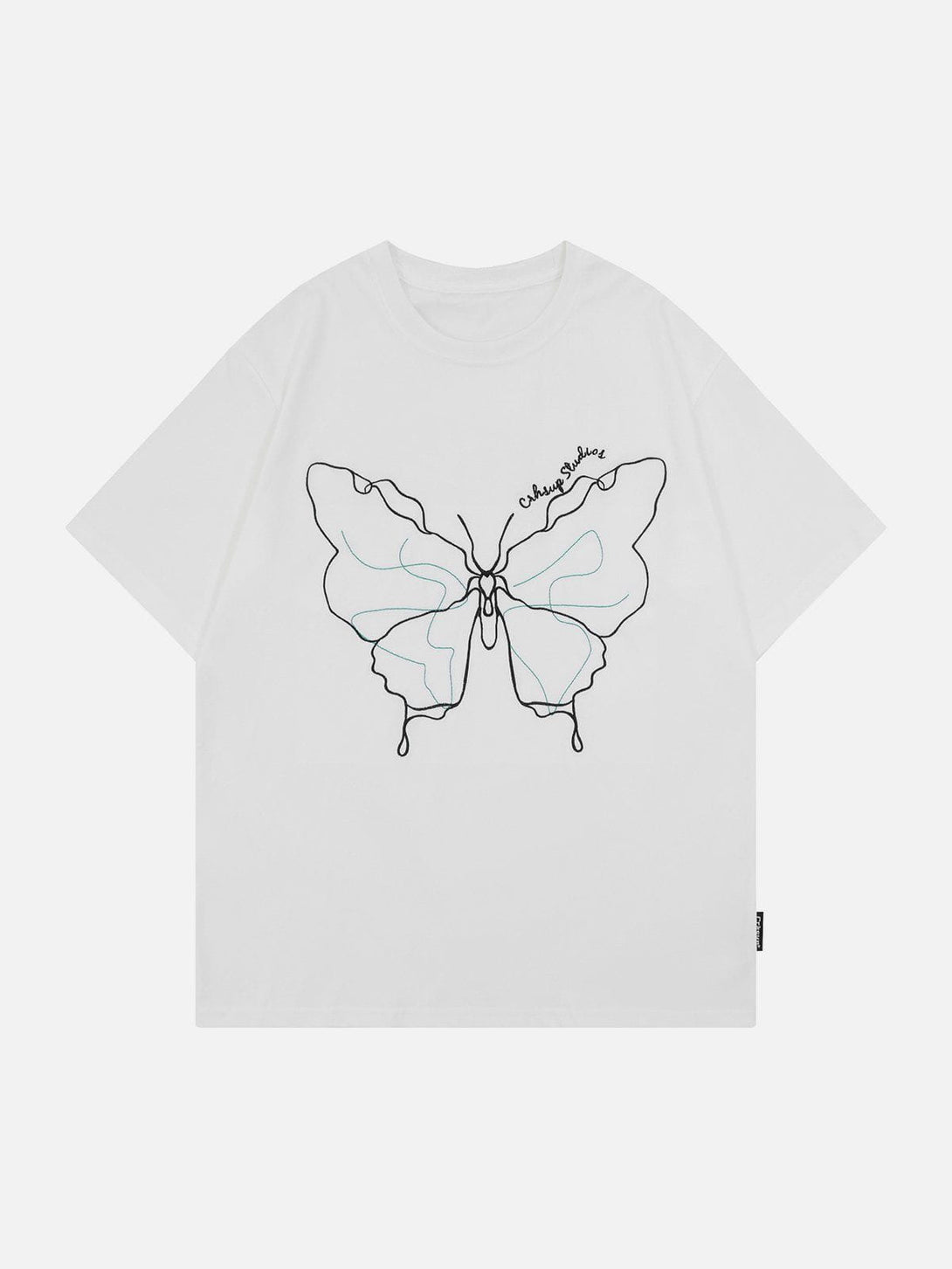 Evapacs - Embroidery Line Butterfly Tee- Streetwear Fashion - evapacs.com