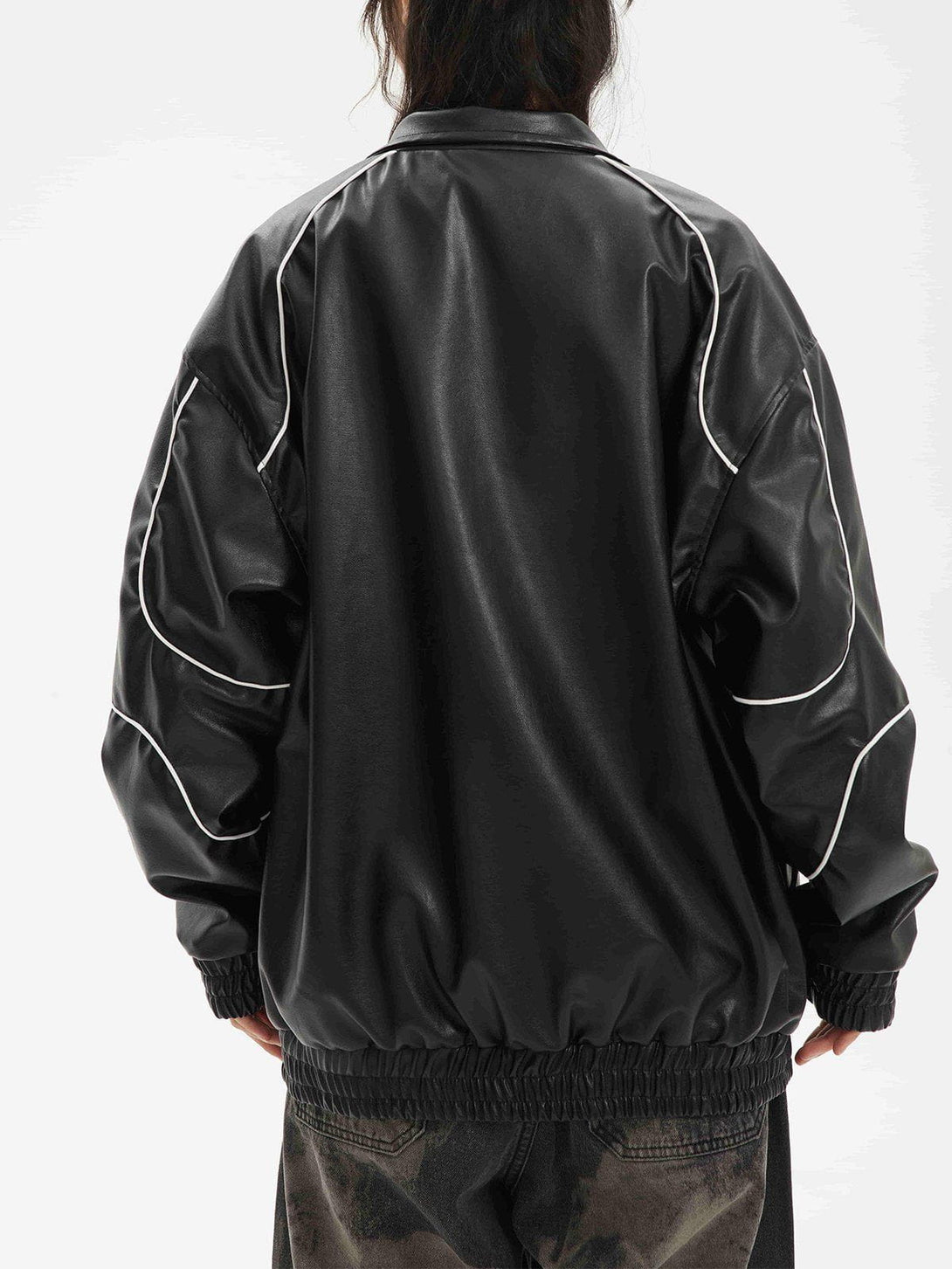 Evapacs - Embroidery Motorcycle Leather Jacket- Streetwear Fashion - evapacs.com