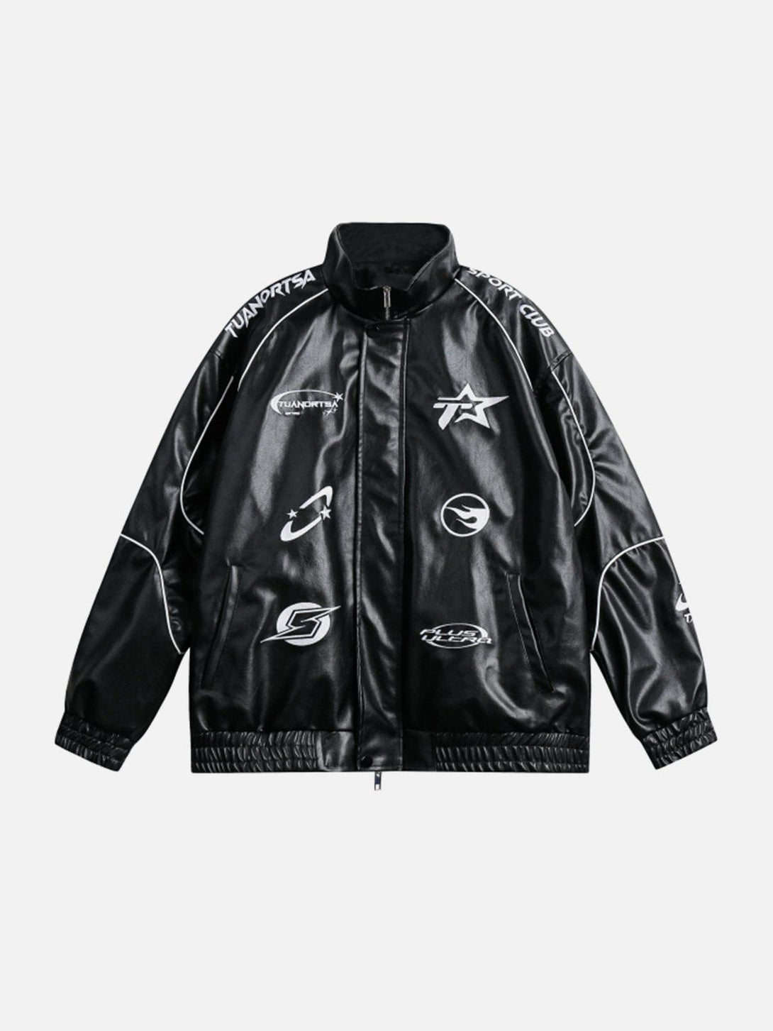 Evapacs - Embroidery Motorcycle Leather Jacket- Streetwear Fashion - evapacs.com