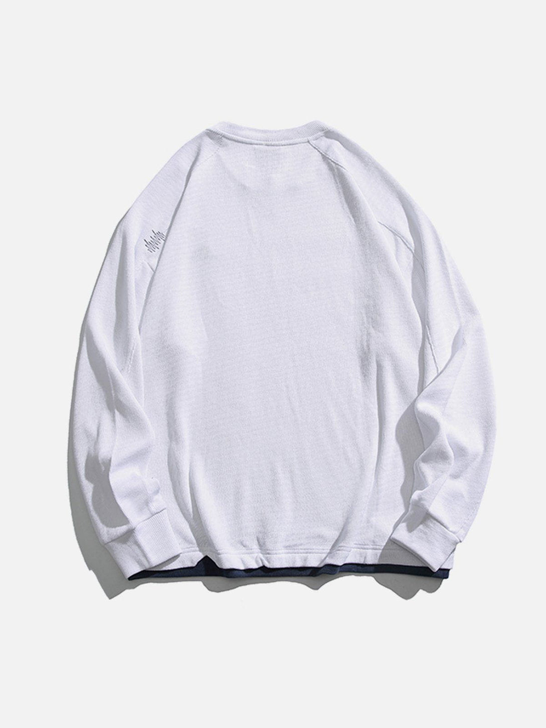 Evapacs - Embroidery Mountain Fake Two Sweatshirt- Streetwear Fashion - evapacs.com