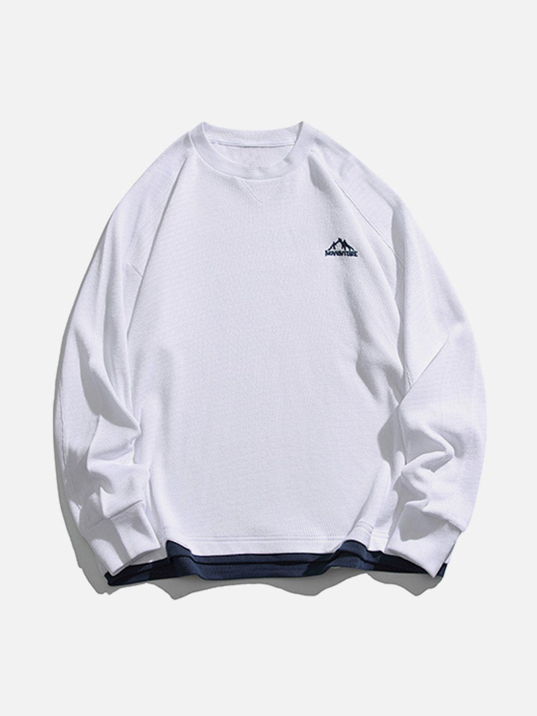 Evapacs - Embroidery Mountain Fake Two Sweatshirt- Streetwear Fashion - evapacs.com