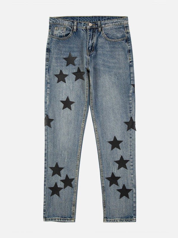 Evapacs - Embroidery Multi Star Jeans- Streetwear Fashion - evapacs.com