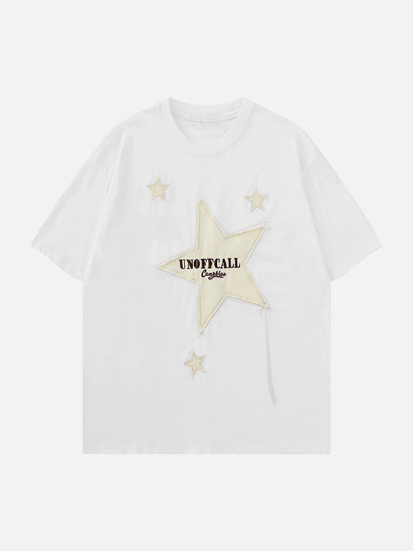 Evapacs - Embroidery Star Tee- Streetwear Fashion - evapacs.com