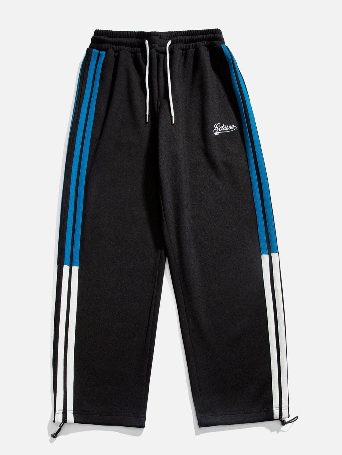 Evapacs - Embroidery Stripe Patchwork Sweatpants- Streetwear Fashion - evapacs.com