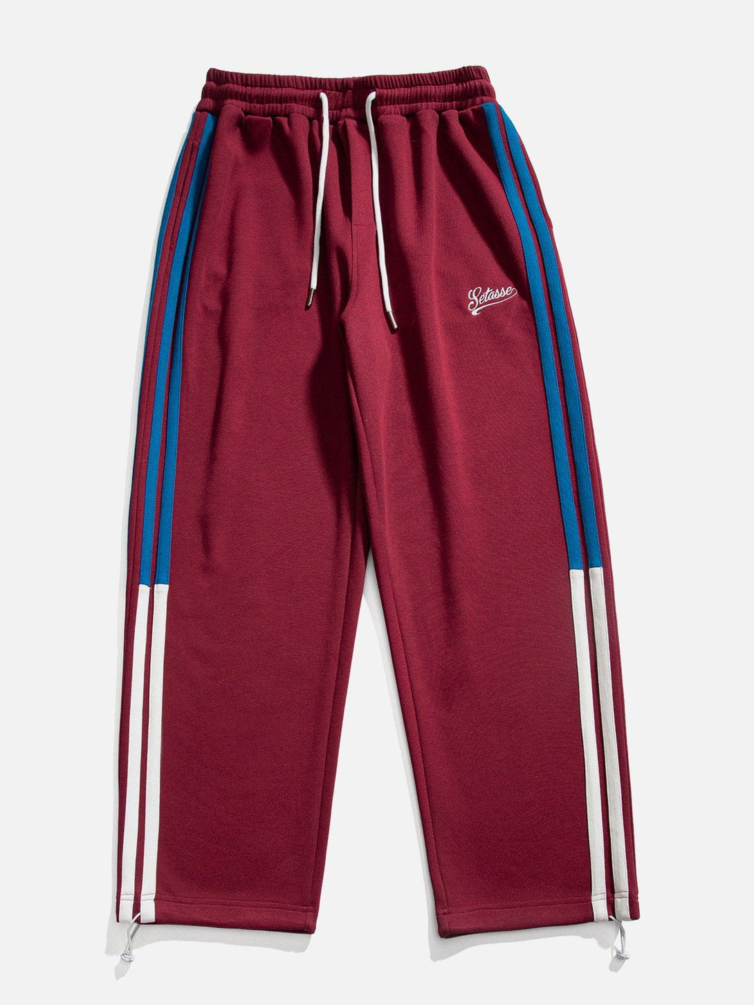 Evapacs - Embroidery Stripe Patchwork Sweatpants- Streetwear Fashion - evapacs.com