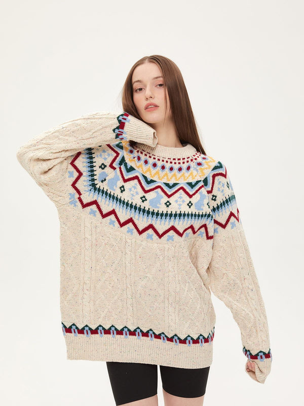 Evapacs - Fair Isle Knitted Sweater- Streetwear Fashion - evapacs.com