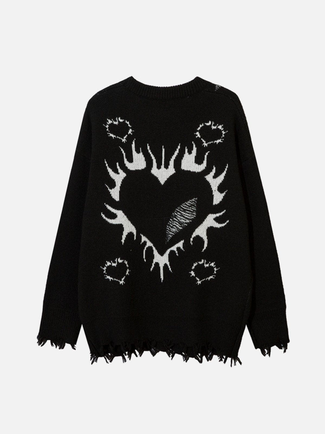 Evapacs - Flame Heart Jacquard Sweater- Streetwear Fashion - evapacs.com