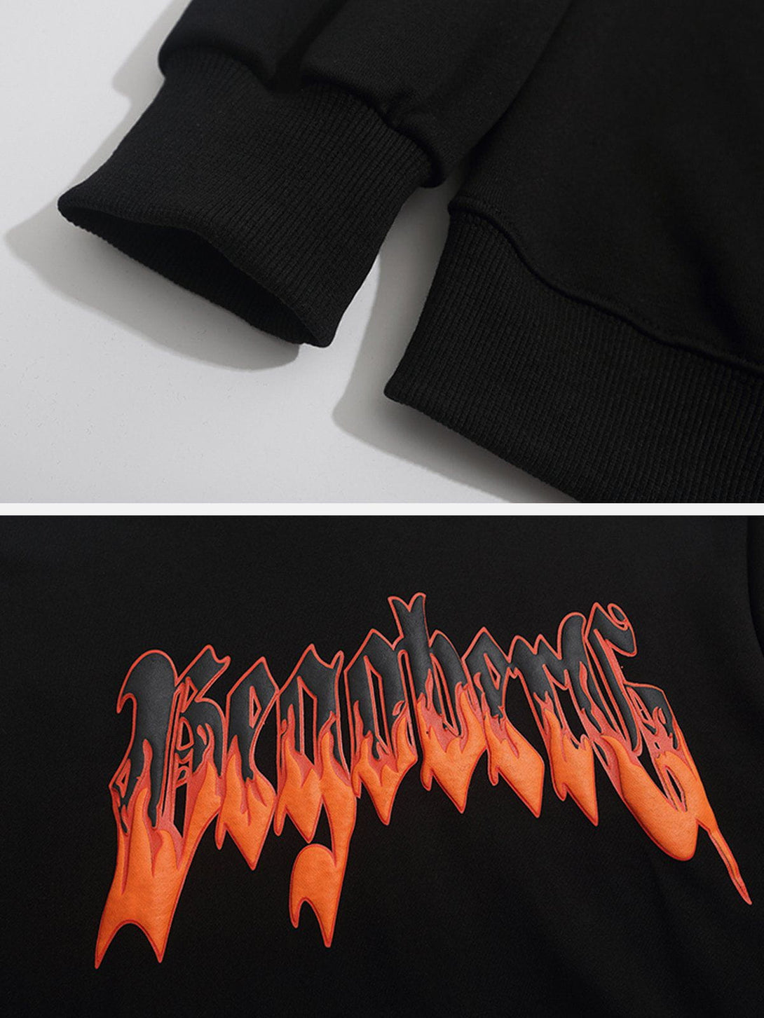 Evapacs - Flame Letters Foam Hoodie- Streetwear Fashion - evapacs.com