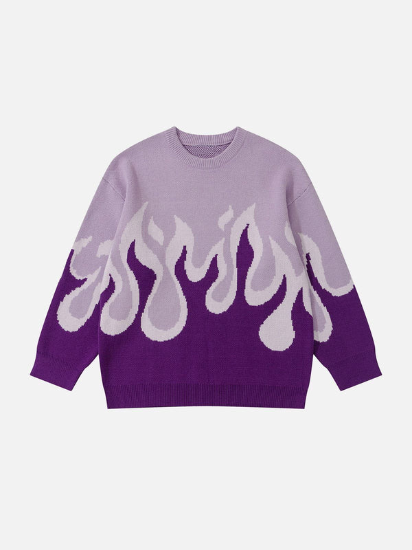 Evapacs - Flame Print Sweater- Streetwear Fashion - evapacs.com