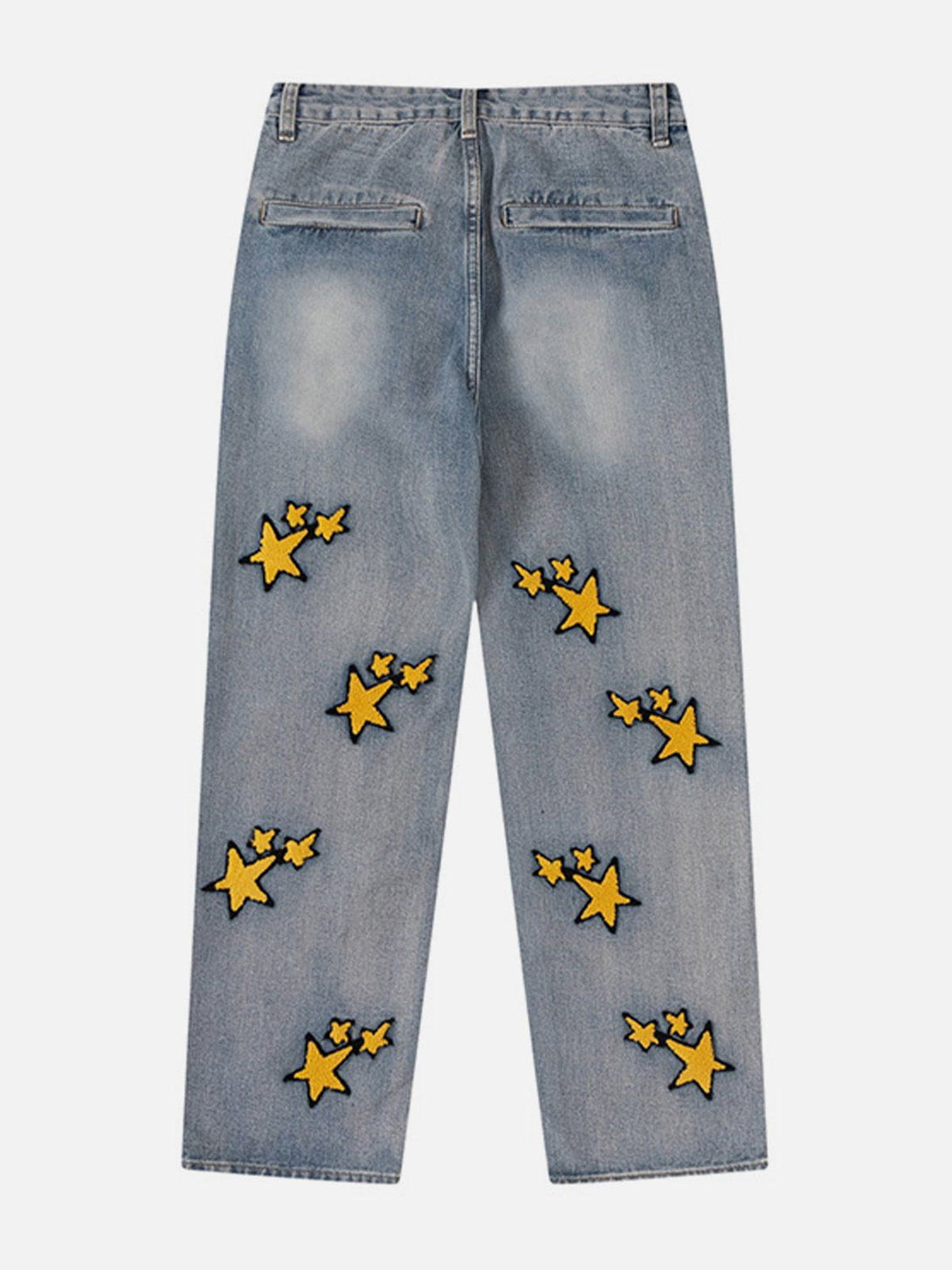 Evapacs - Flocked Star Jeans- Streetwear Fashion - evapacs.com