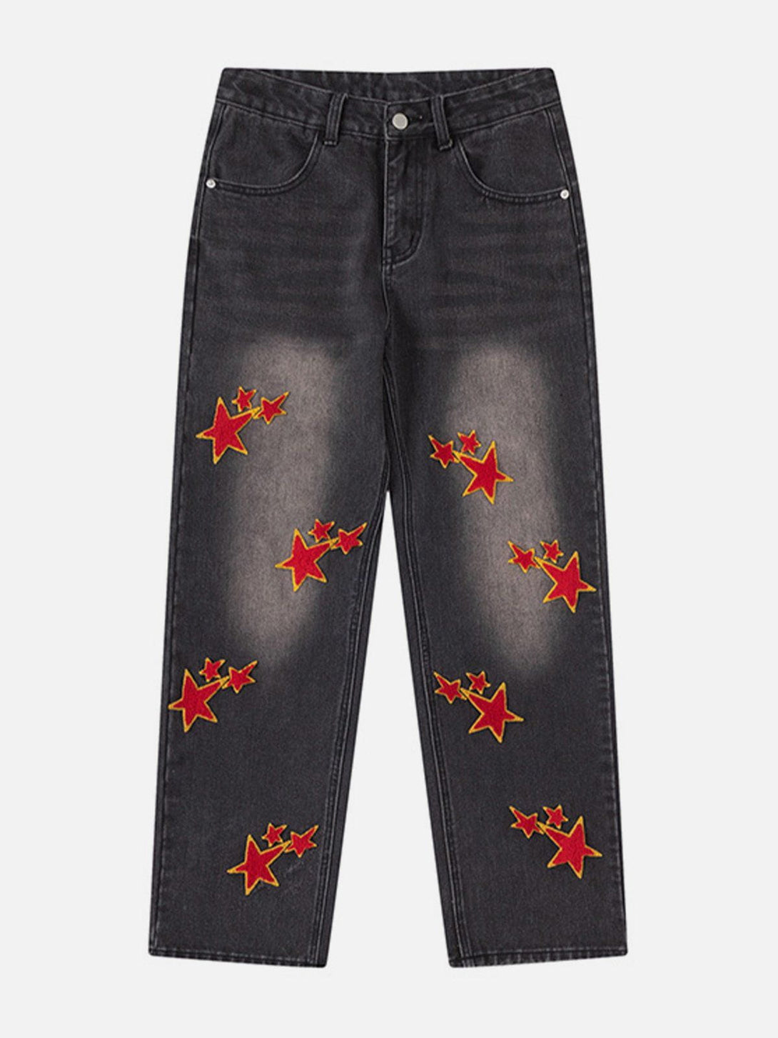 Evapacs - Flocked Star Jeans- Streetwear Fashion - evapacs.com