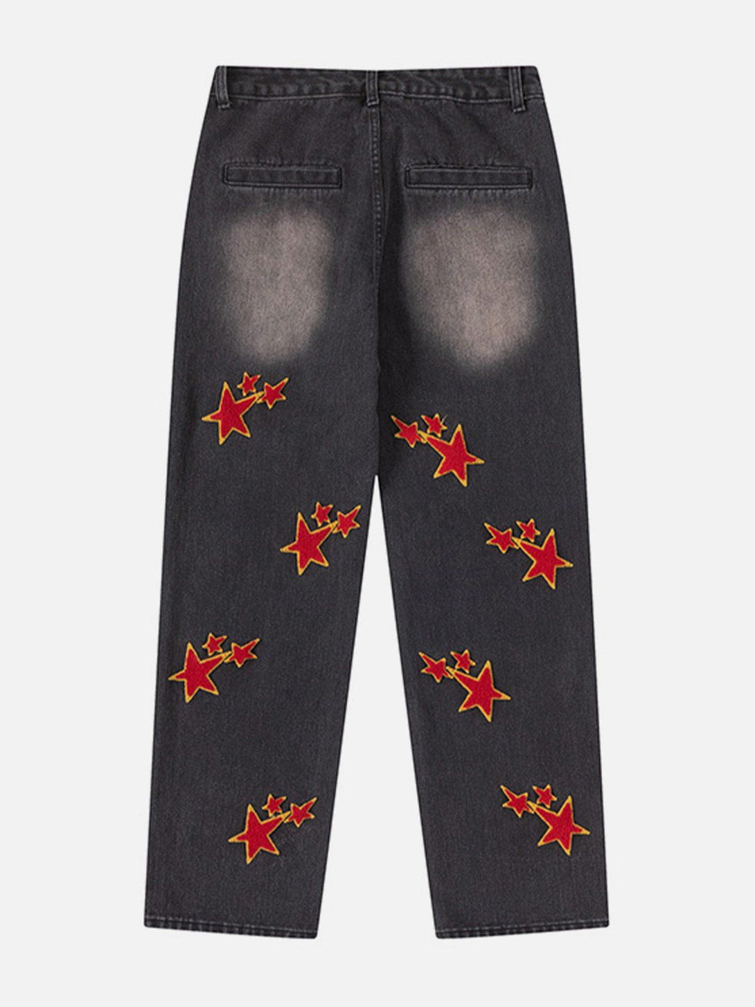 Evapacs - Flocked Star Jeans- Streetwear Fashion - evapacs.com