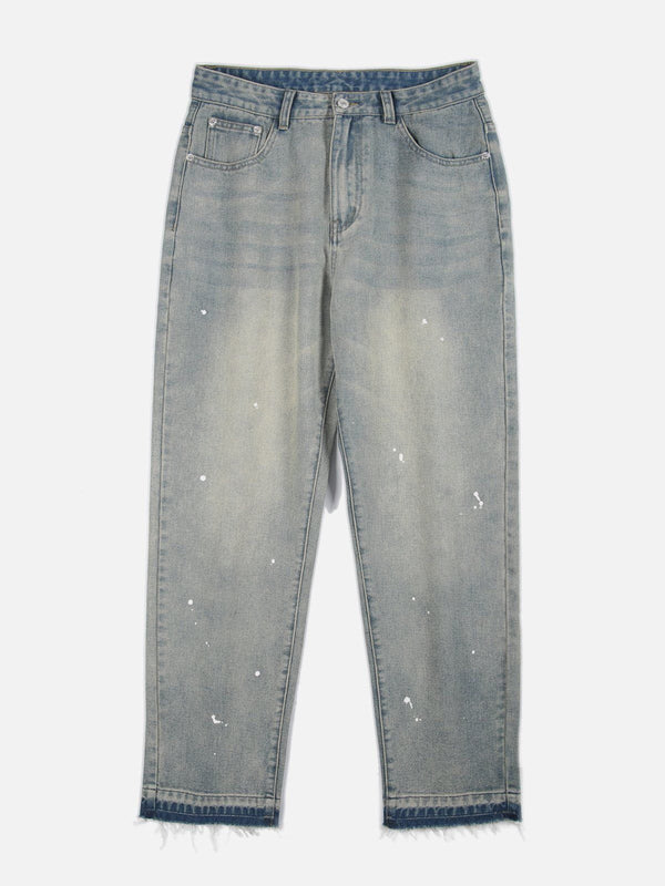 Evapacs - Fringe ZIP UP Washed Jeans- Streetwear Fashion - evapacs.com