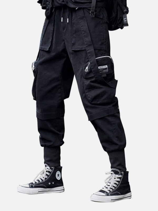 Evapacs - Function Buttons Ribbons Stereoscopic Pockets Cargo Pants- Streetwear Fashion - evapacs.com