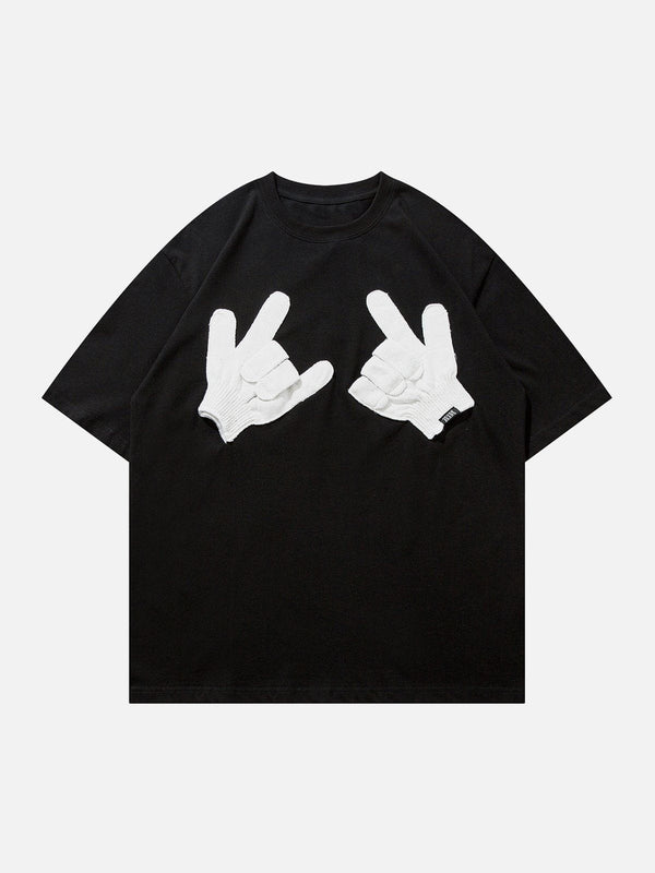 Evapacs - Gloves Gestures Graphic Tee- Streetwear Fashion - evapacs.com