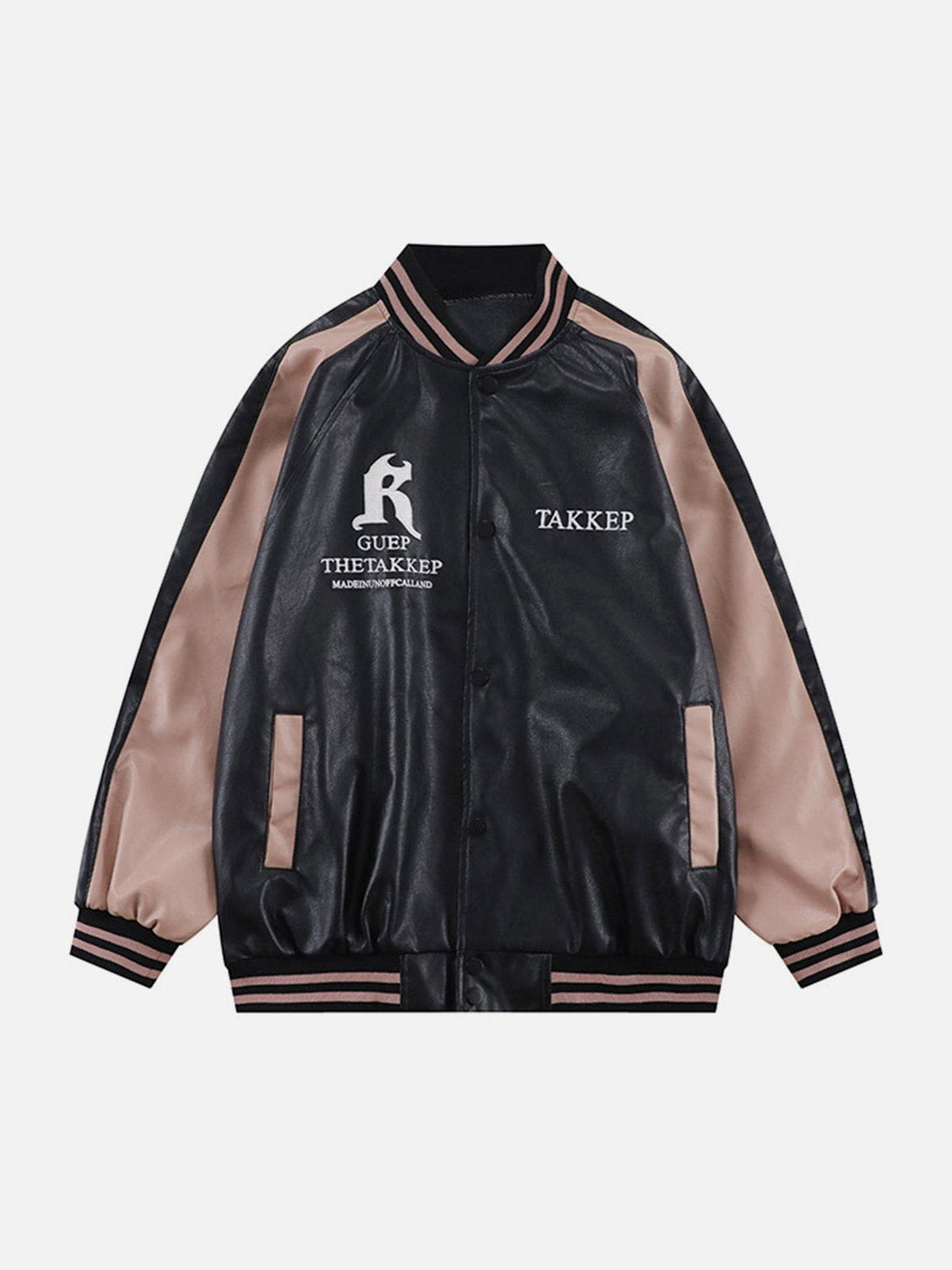 Evapacs - Gothic Letter PU Jacket- Streetwear Fashion - evapacs.com