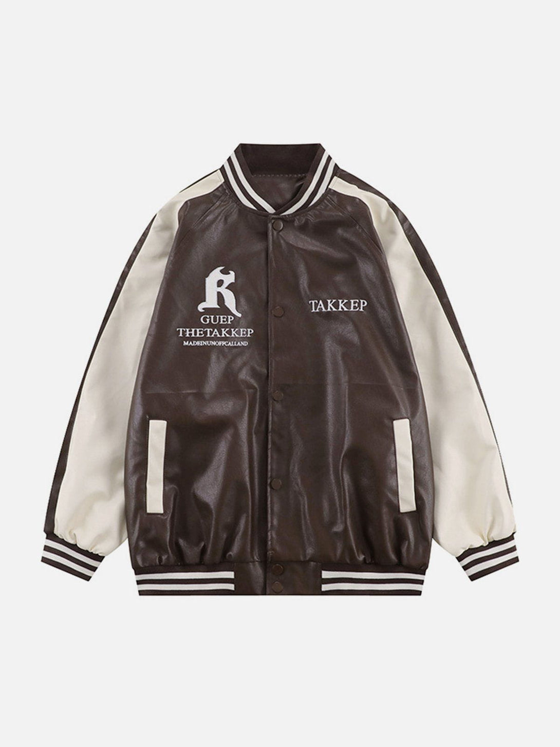 Evapacs - Gothic Letter PU Jacket- Streetwear Fashion - evapacs.com