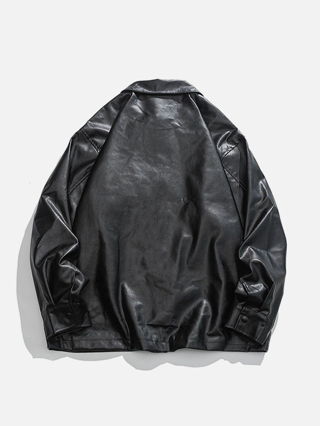 Evapacs - Gothic Letter Print Leather Jacket- Streetwear Fashion - evapacs.com