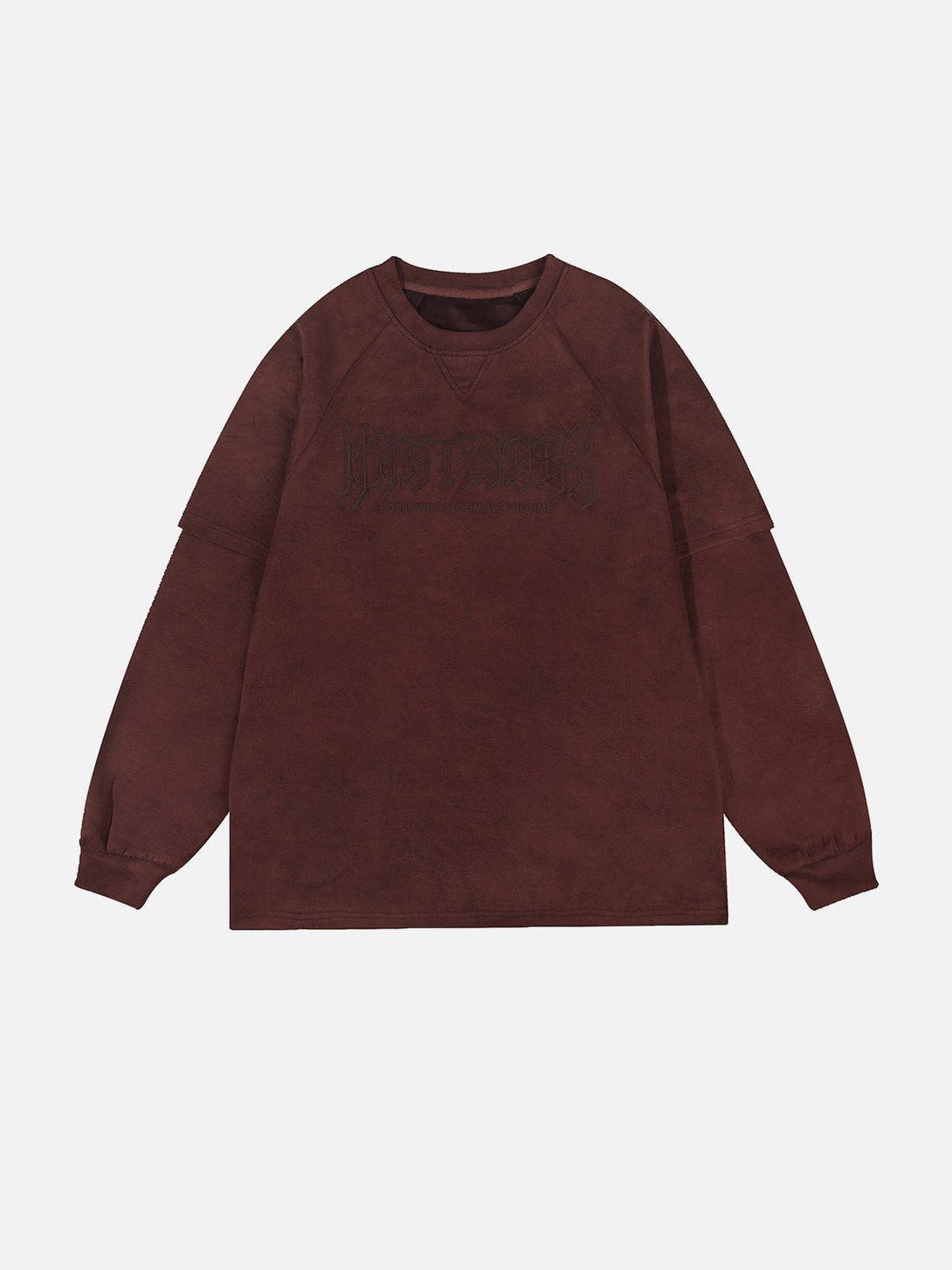 Evapacs - Gothic Monogram Suede Sweatshirt- Streetwear Fashion - evapacs.com