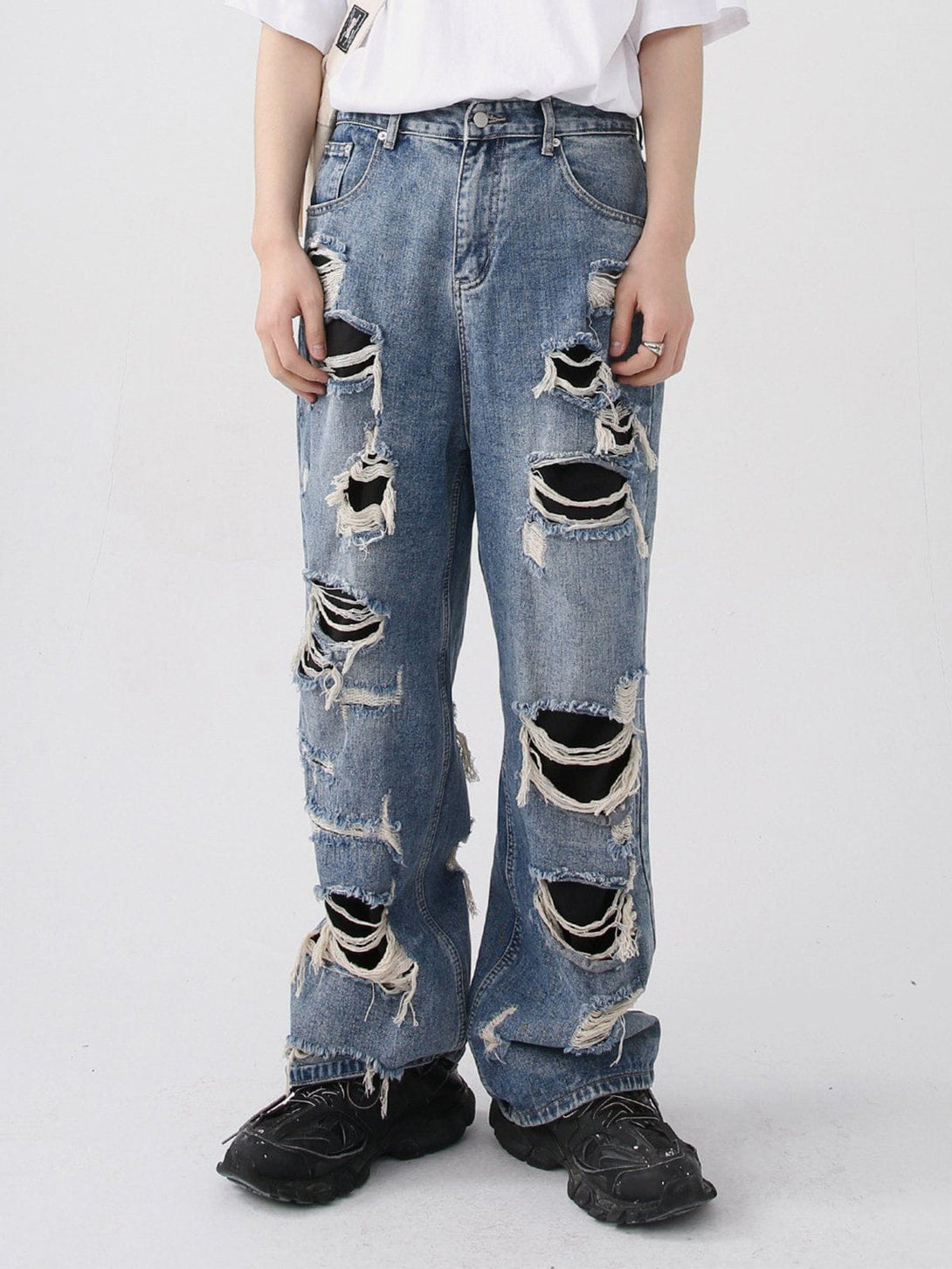 Evapacs - Hole Patch Jeans- Streetwear Fashion - evapacs.com