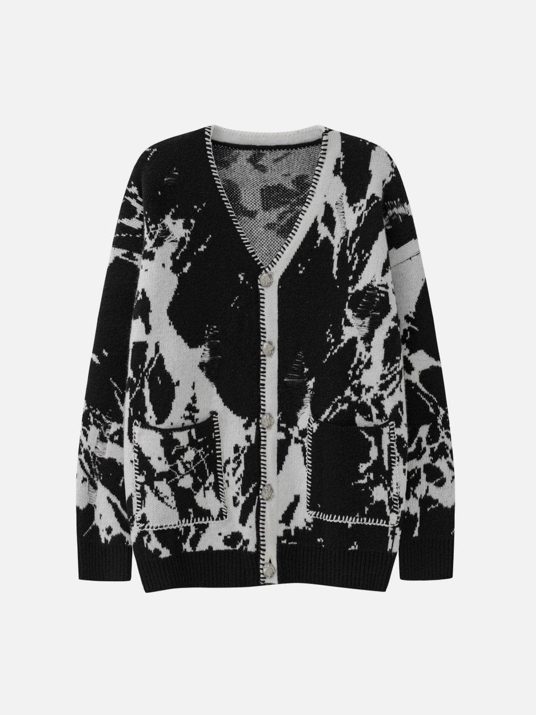 Evapacs - Ink And Water Style Embroidery Cardigan- Streetwear Fashion - evapacs.com