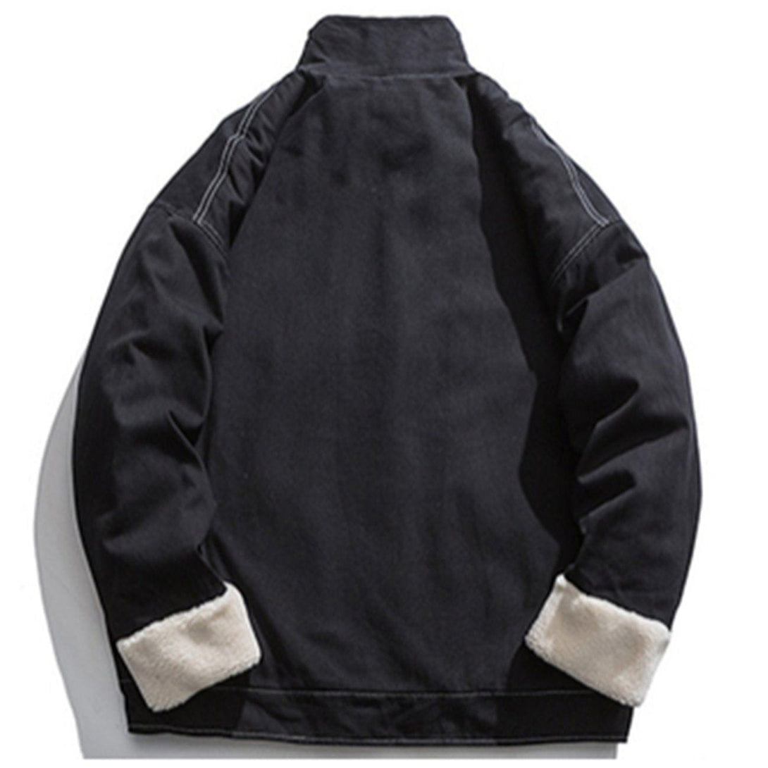 Evapacs - Japanese Stand-up Collar Lamb Wool Winter Coat- Streetwear Fashion - evapacs.com