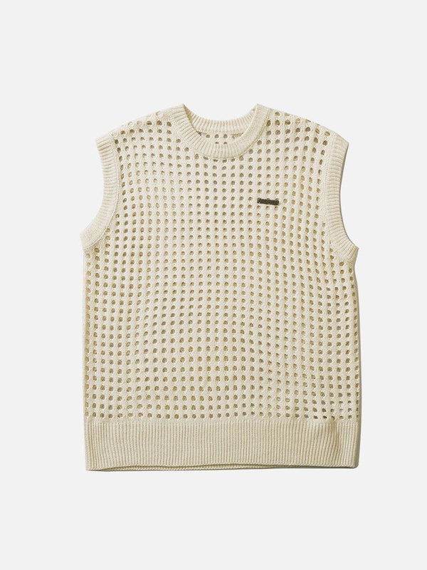 Evapacs - Knitted Cutout Sweater Vest- Streetwear Fashion - evapacs.com