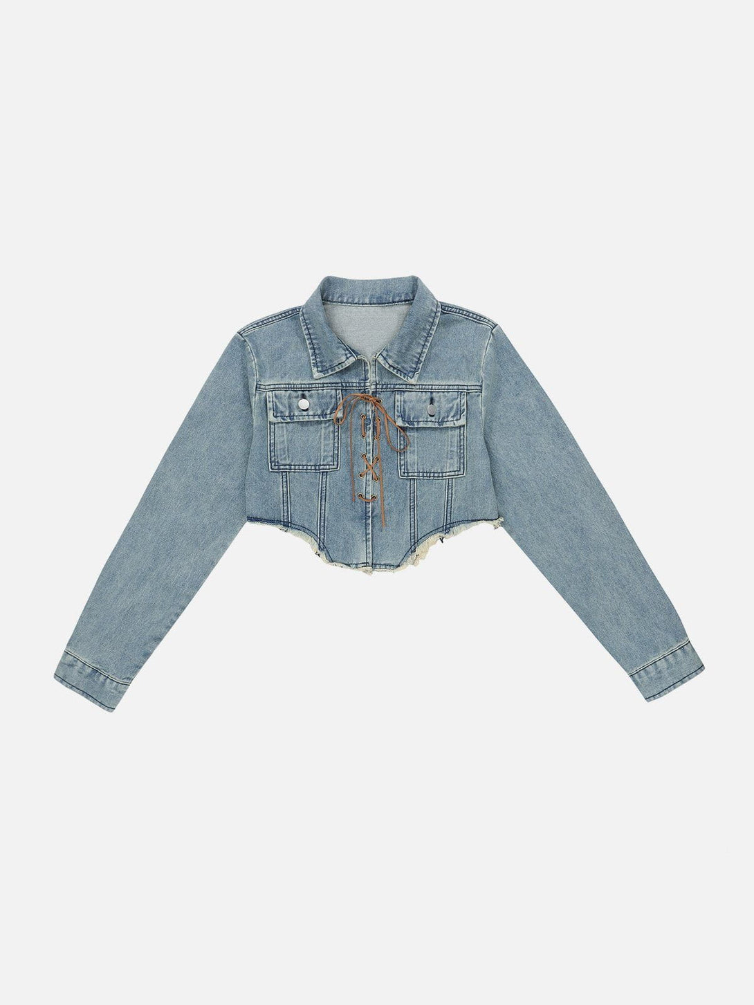 Evapacs - Lace-Up Denim Jacket- Streetwear Fashion - evapacs.com