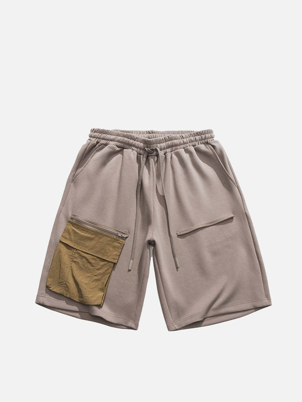 Evapacs - Large Pocket Patchwork Shorts- Streetwear Fashion - evapacs.com