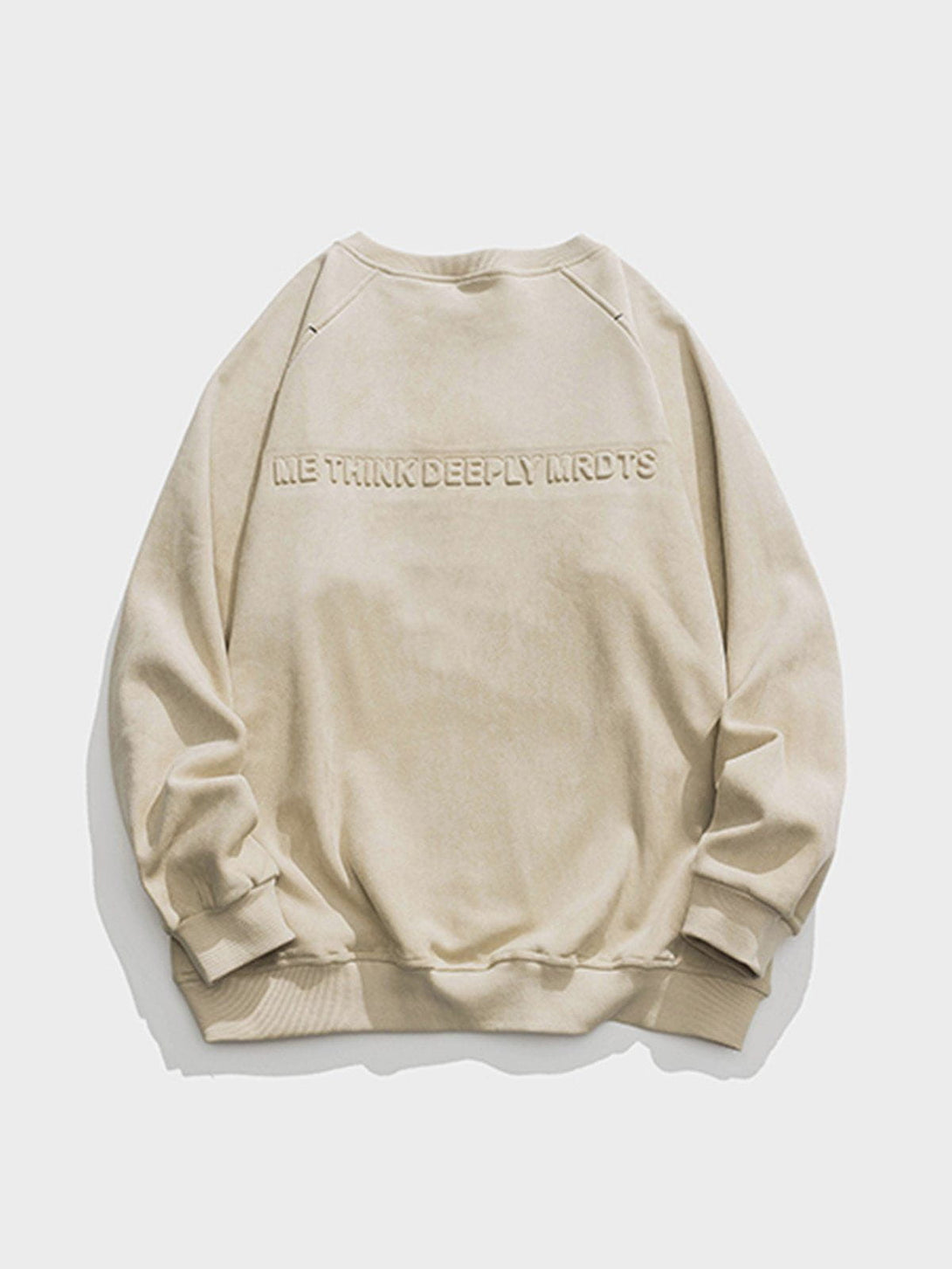 Evapacs - Letter Embossed Suede Sweatshirt- Streetwear Fashion - evapacs.com