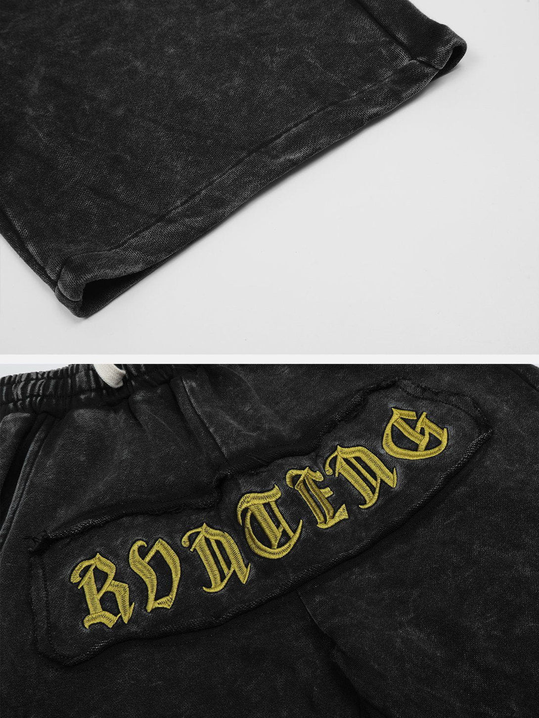 Evapacs - Letter Embroidery Shorts- Streetwear Fashion - evapacs.com