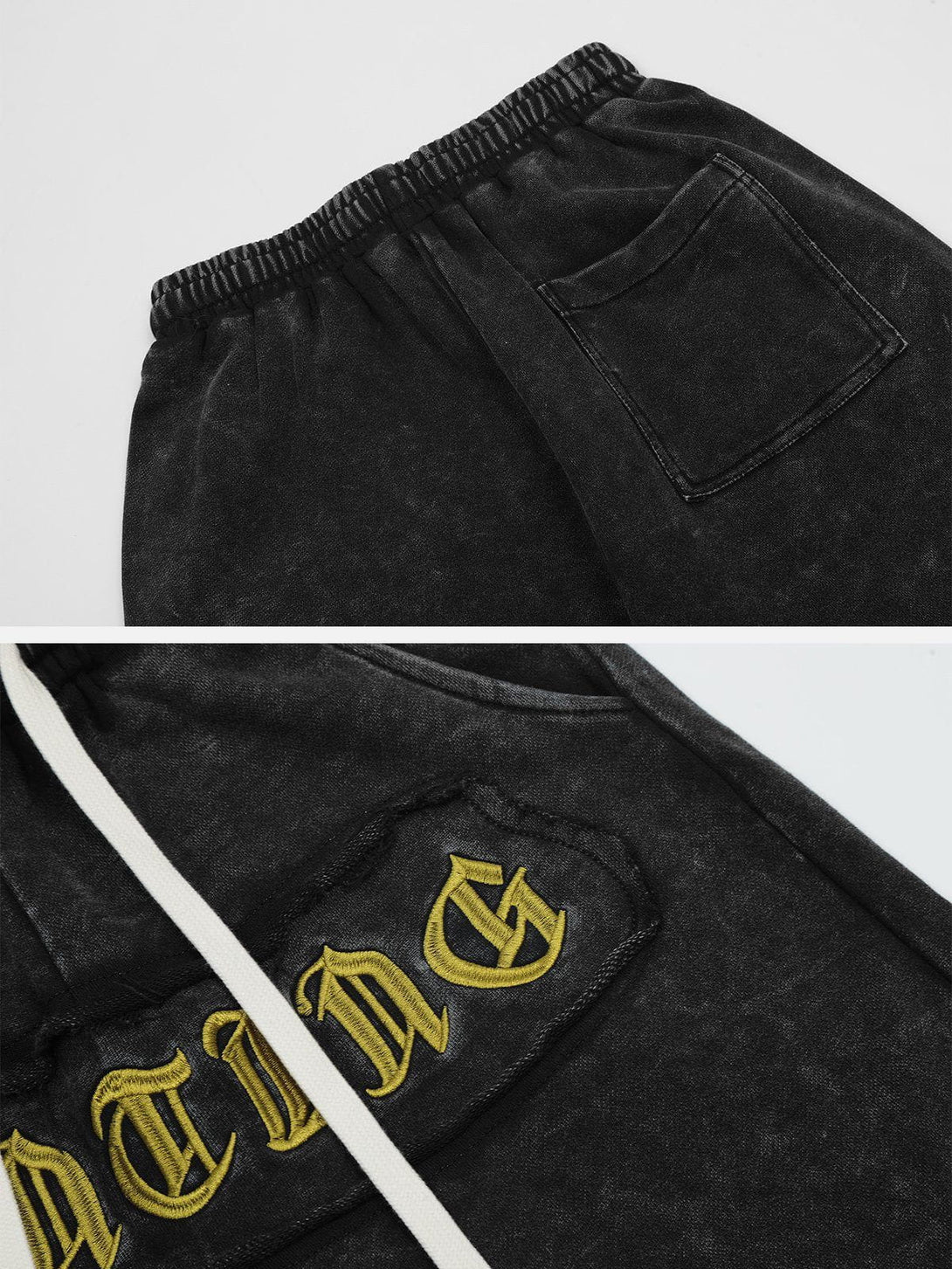 Evapacs - Letter Embroidery Shorts- Streetwear Fashion - evapacs.com