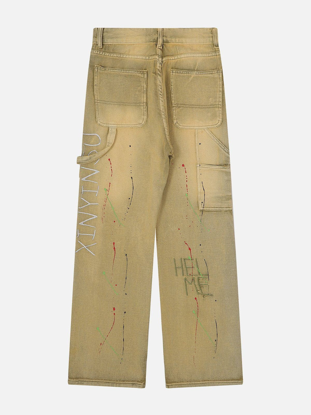 Evapacs - Letter Print Jeans- Streetwear Fashion - evapacs.com