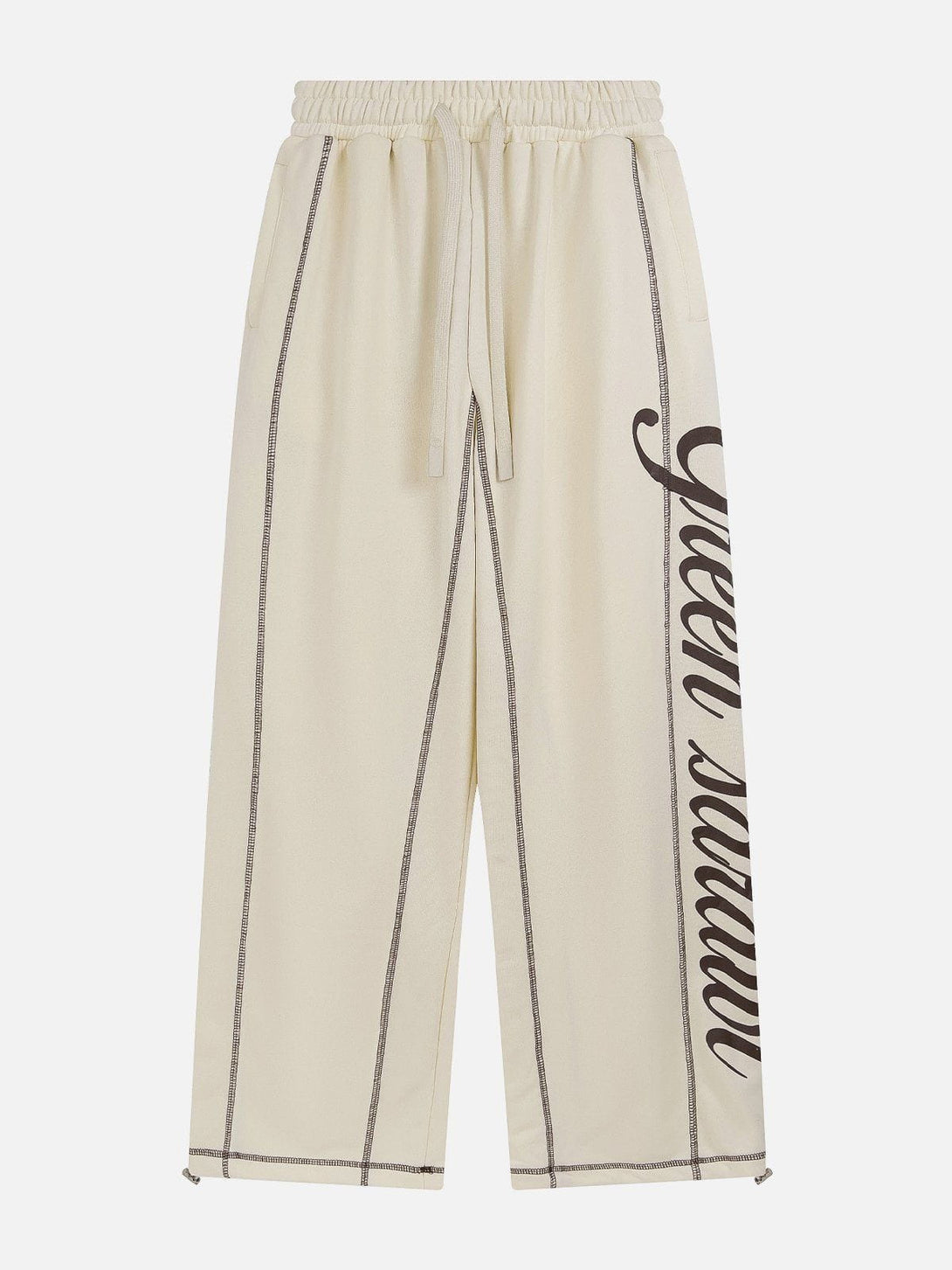 Evapacs - Letter Print Patchwork Pants- Streetwear Fashion - evapacs.com