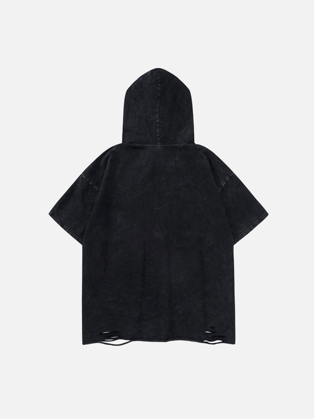 Evapacs - Letter Print Ripped Hooded Tee- Streetwear Fashion - evapacs.com